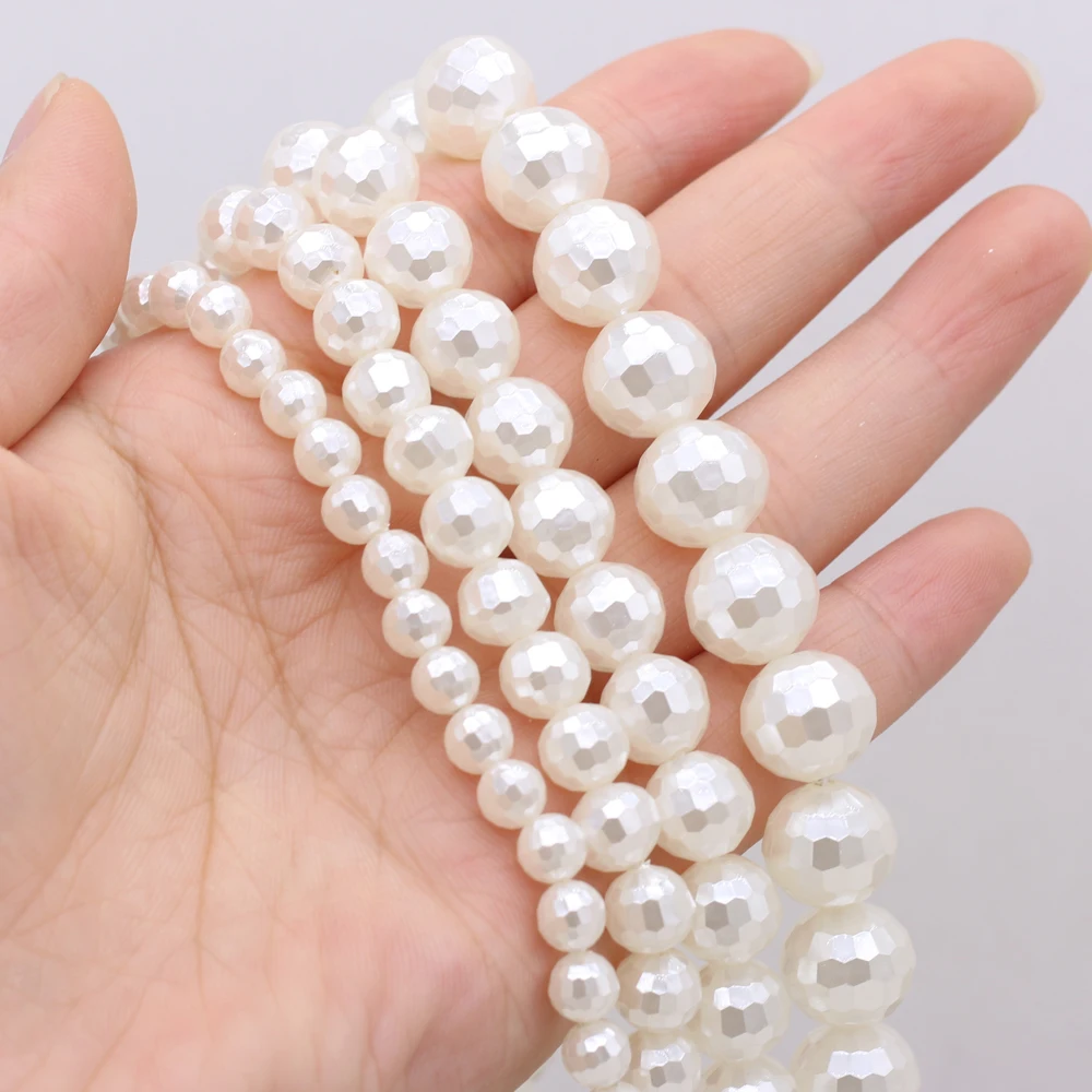 2021 New High Quality Round Faceted White Pearl Shell Beaded-for Jewelry Making Necklace DIY Bracelet Accessories 6 8 10 12 Mm
2021 New High Quality Round Faceted White Pearl Shell Beaded-for Jewelry Making Necklace DIY Bracelet Accessories 6 8 10 12 Mm