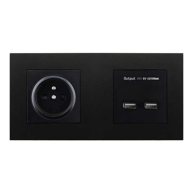 Avoir FR Standard Plug Double Socket Plastic Panel Electrical Outlet Dual USB Charging Port Power Wall Socket
Avoir FR Standard Plug Double Socket Plastic Panel Electrical Outlet Dual USB Charging Port Power Wall Socket