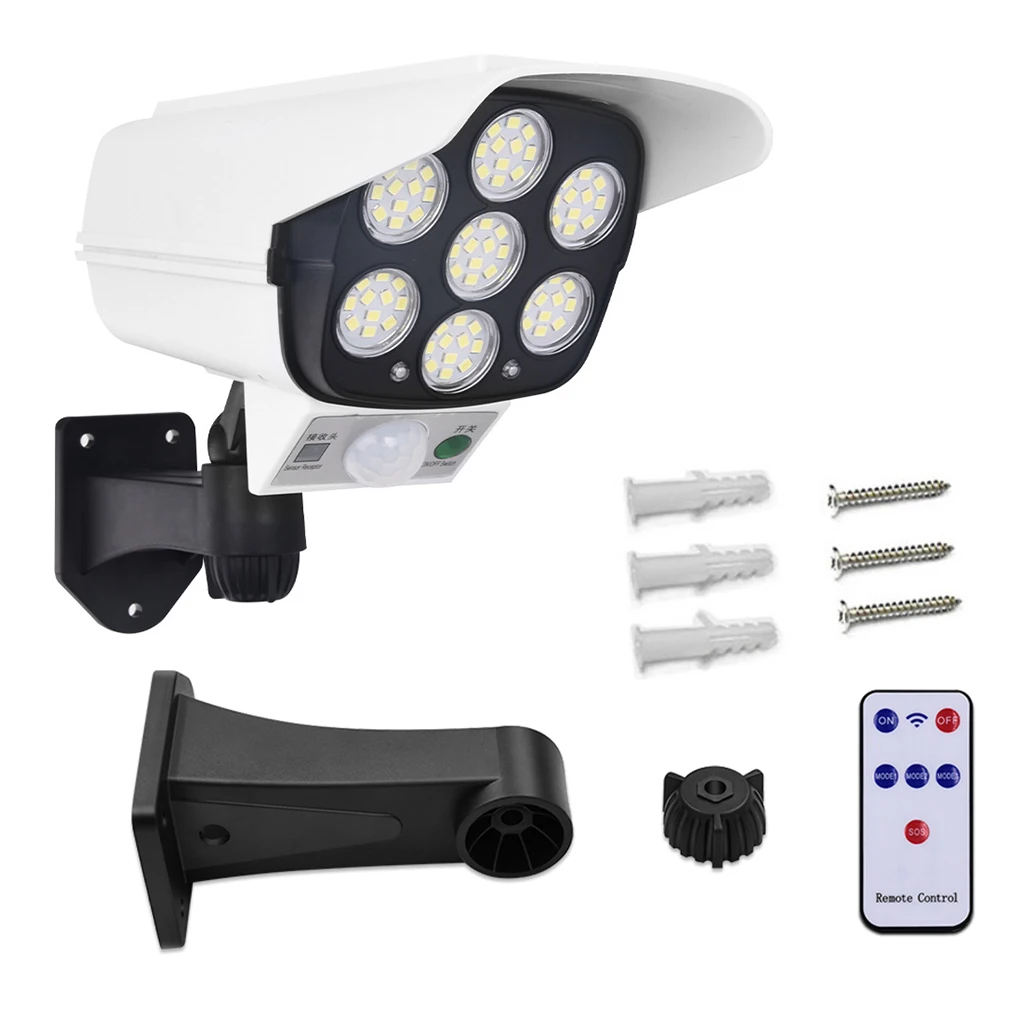 Solar Light Motion Sensor Security Dummy Camera Wireless Outdoor Flood Light IP65 Waterproof 77 LED Lamp 3 Mode for Home Garden
Solar Light Motion Sensor Security Dummy Camera Wireless Outdoor Flood Light IP65 Waterproof 77 LED Lamp 3 Mode for Home Garden