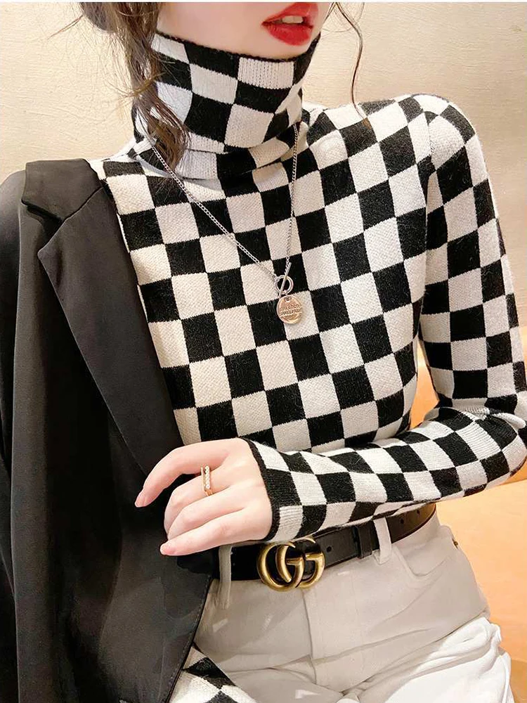 KBAT 2022 Women Pullovers Sweater Autumn Winter Turtleneck Knitted Sweater Fashion Women Tops Long Sleeve Short Slim Sweater
KBAT 2022 Women Pullovers Sweater Autumn Winter Turtleneck Knitted Sweater Fashion Women Tops Long Sleeve Short Slim Sweater