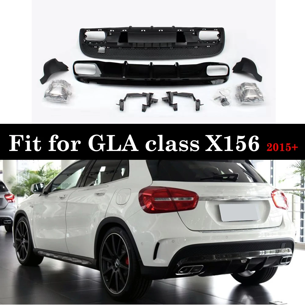 ABS Rear Diffuser with 4 Outlet Exhaust Tips For Benz GLA Class X156 Package Sport Edition 2015+ 
ABS Rear Diffuser with 4 Outlet Exhaust Tips For Benz GLA Class X156 Package Sport Edition 2015+
