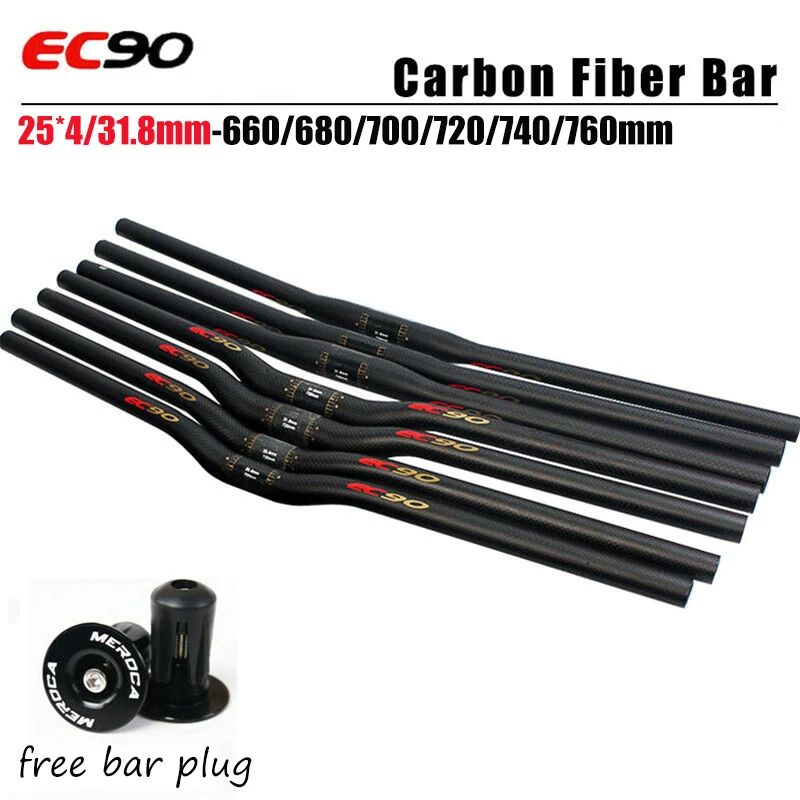 EC90 Carbon Bike Handlebar 25.4/31.8mm Mountain Bike Handlebar Ultralight 580-720mm Flat/riser Bar Free Bar Plug Bicycle Part
EC90 Carbon Bike Handlebar 25.4/31.8mm Mountain Bike Handlebar Ultralight 580-720mm Flat/riser Bar Free Bar Plug Bicycle Part