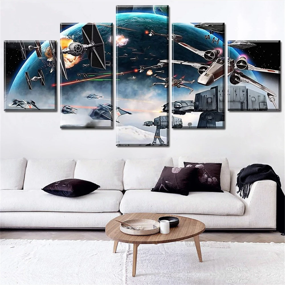 5 Pieces Wall Art Canvas Sci-fi Movies Poster Painting Accessories Living Room Pictures Prints Bedroom Modern Home Decor Framed 
5 Pieces Wall Art Canvas Sci-fi Movies Poster Painting Accessories Living Room Pictures Prints Bedroom Modern Home Decor Framed