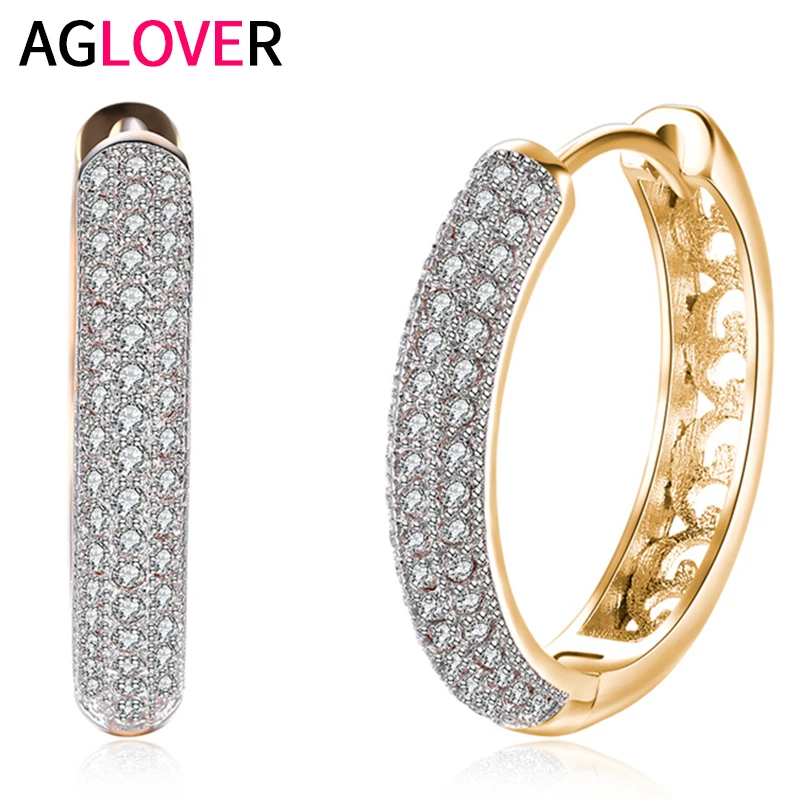 AGLOVER Shiny AAA Zircon 24mm 925 Sterling Silver 18K Round Hollow Earrings For Women Fashion Engagement Birthday Jewelry
AGLOVER Shiny AAA Zircon 24mm 925 Sterling Silver 18K Round Hollow Earrings For Women Fashion Engagement Birthday Jewelry
