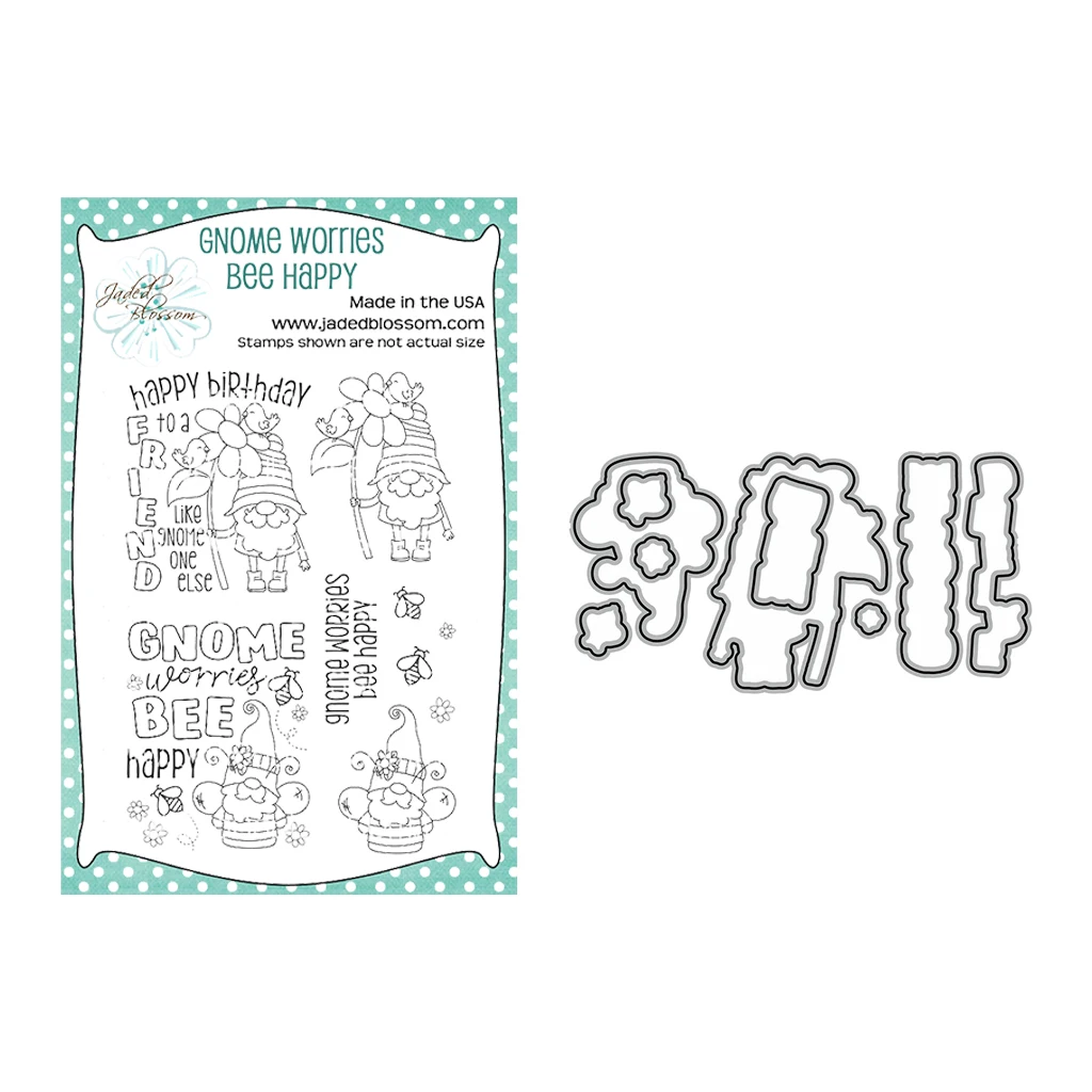 Gnome Worries Bee Happy Letters Metal Cutting Dies and Stamps for Scrapbooking Seal Craft Stencil Card Make Album Sheet Die Cut
Gnome Worries Bee Happy Letters Metal Cutting Dies and Stamps for Scrapbooking Seal Craft Stencil Card Make Album Sheet Die Cut