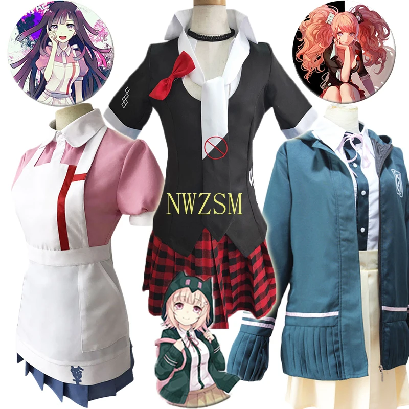 Dangan Ronpa Enoshima Junko Costume Long Wig with Bear Hairpins Full Sets Chiaki Nanami Danganronpa Cosplay Skirt Shirt
Dangan Ronpa Enoshima Junko Costume Long Wig with Bear Hairpins Full Sets Chiaki Nanami Danganronpa Cosplay Skirt Shirt