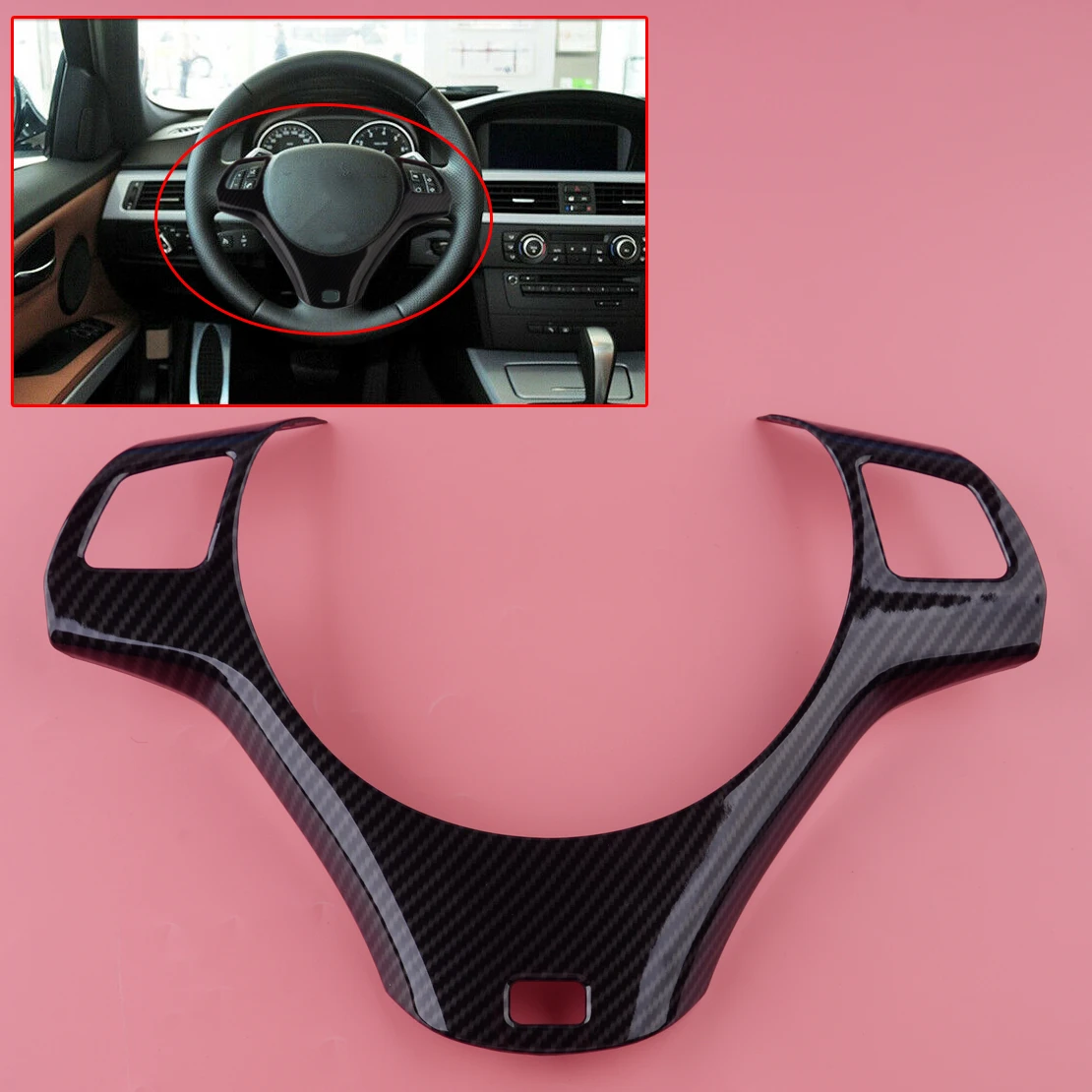 Carbon Fiber Style Steering Wheel Trim Cover Fit For BMW 3 Series E90 2005 2006 2007 2008 2009 2010 2011 2012
Carbon Fiber Style Steering Wheel Trim Cover Fit For BMW 3 Series E90 2005 2006 2007 2008 2009 2010 2011 2012
