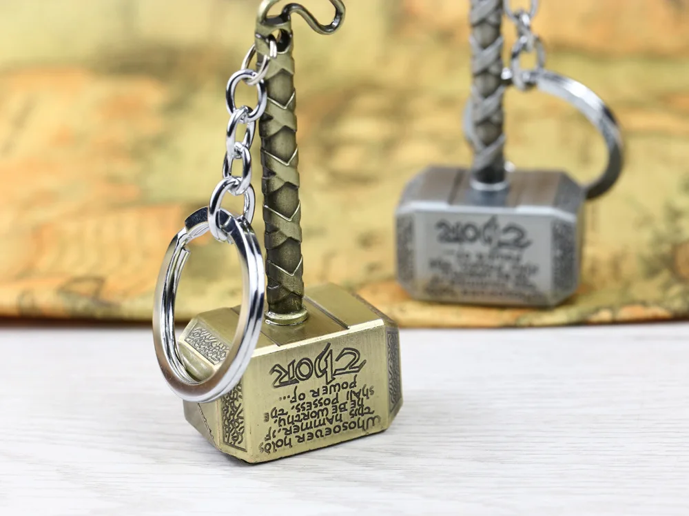 Металлический брелок для ключей с изображением фильма мстители Тора молотка