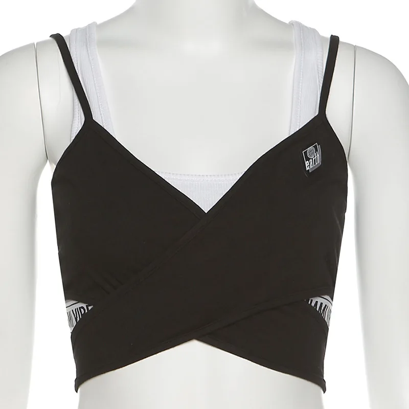 Women Casual Tank Tops V-Neck Sexy Color Contrast Slim Navel Strappy Cotton Vest Female Summer Street Fashion 2021 New 
Women Casual Tank Tops V-Neck Sexy Color Contrast Slim Navel Strappy Cotton Vest Female Summer Street Fashion 2021 New