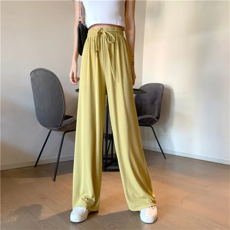 Gray High-Waisted Trousers Women's Autumn and Winter Pants New Knitted Straight Pants Loose Drooping Ice Silk Wide-Leg
Gray High-Waisted Trousers Women's Autumn and Winter Pants New Knitted Straight Pants Loose Drooping Ice Silk Wide-Leg