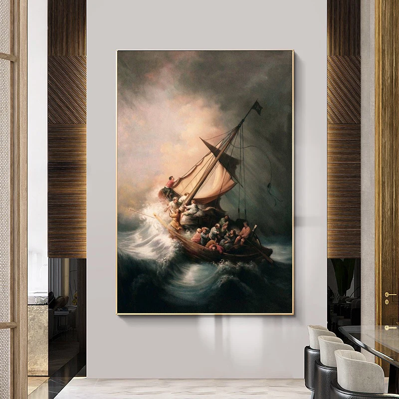 Vintage Canvas Painting Rembrandt Christ In The Storm On The Lake Of Galilee Print Poster Wall Art Picture Indoor Home Decor
Vintage Canvas Painting Rembrandt Christ In The Storm On The Lake Of Galilee Print Poster Wall Art Picture Indoor Home Decor