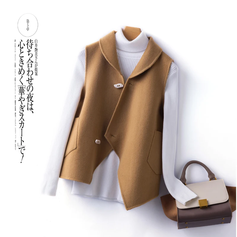 Autumn and winter new women's vest 100% pure cashmere wool vest thickened cashmere coat solid color sleeveless cashmere coat
Autumn and winter new women's vest 100% pure cashmere wool vest thickened cashmere coat solid color sleeveless cashmere coat