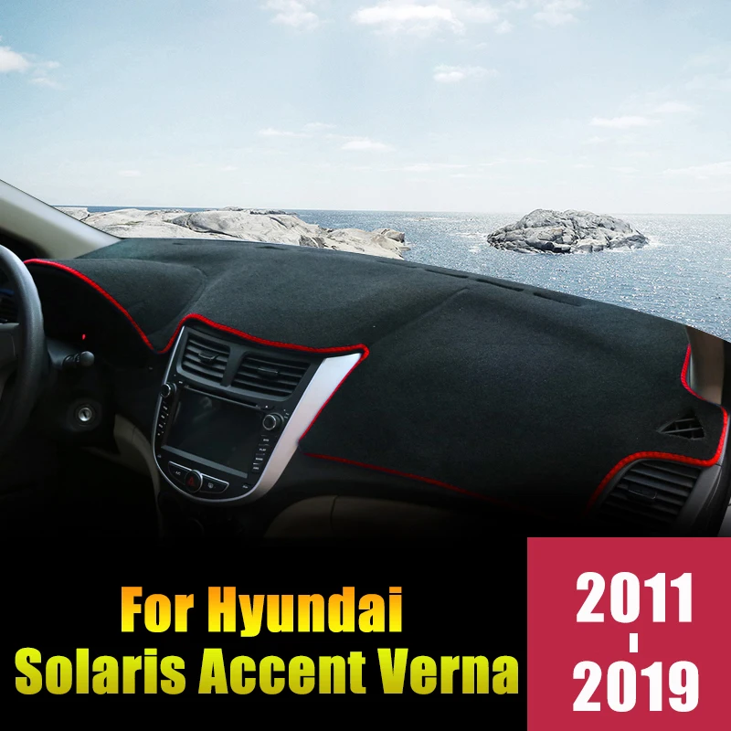 Автомобильный коврик для приборной панели Hyundai Solaris Accent Verna 2011-2014 2015 2016 2017 2018 2019 |