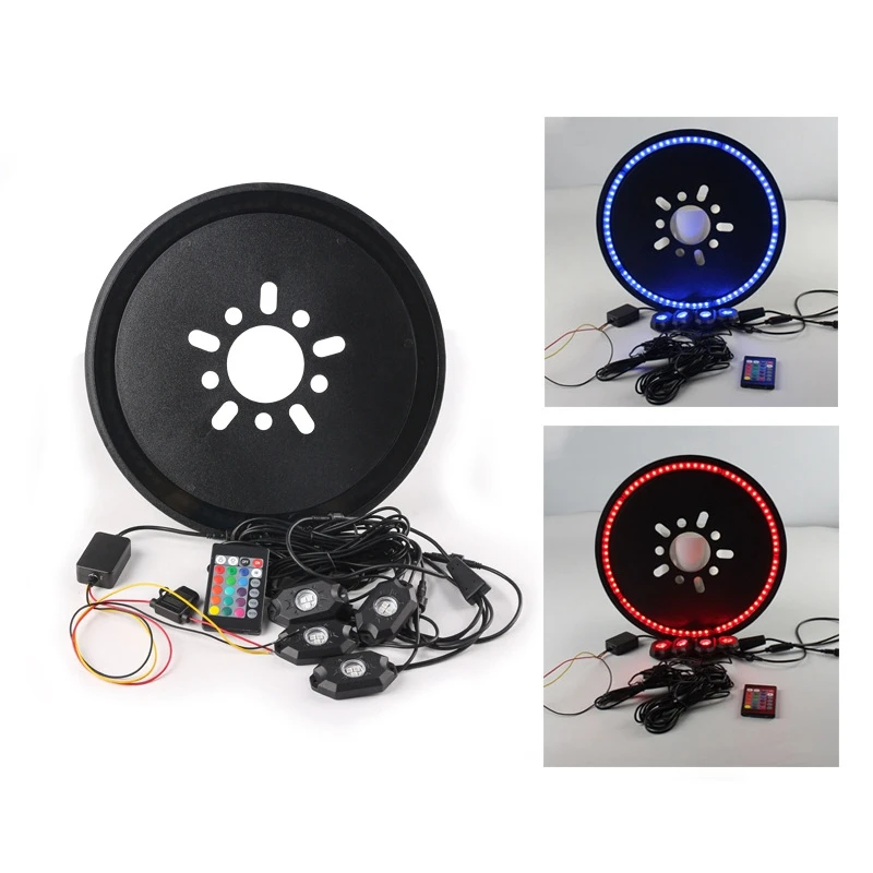 Spare Tire Brake Light Third Brake Light Wheel Light LED Ring with 4 LED Rock Lights for Wrangler 2007-2017 JK JKU YJ TJ
Spare Tire Brake Light Third Brake Light Wheel Light LED Ring with 4 LED Rock Lights for Wrangler 2007-2017 JK JKU YJ TJ