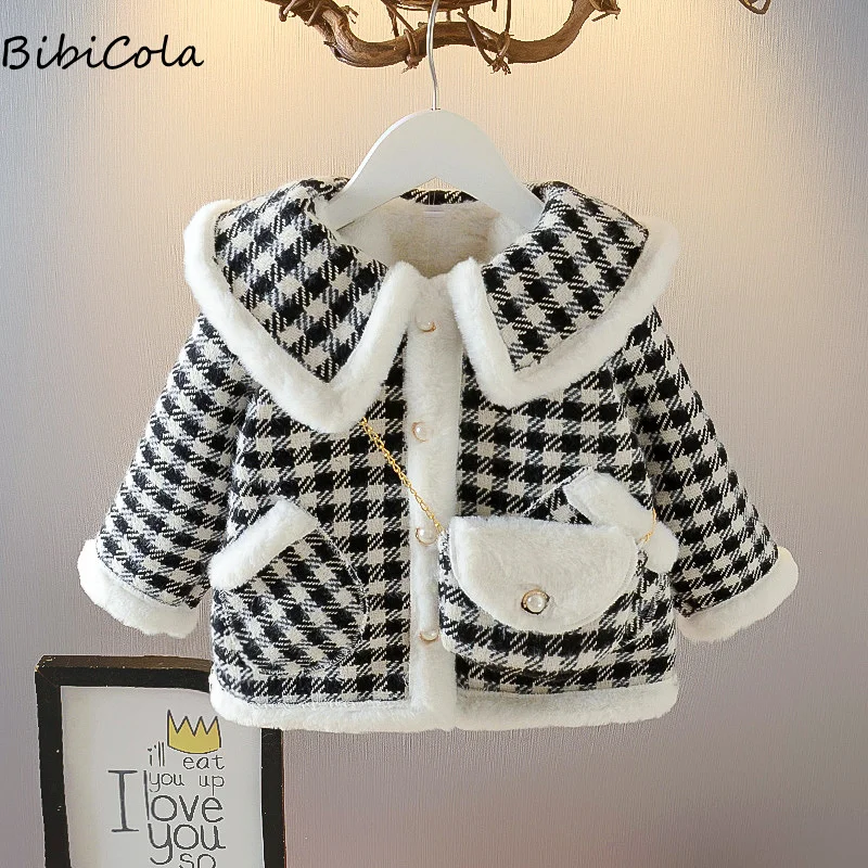 

Girls Autumn And Winter Clothes Woolen Coat New Foreign Style Children's Clothing Baby Girl Thick Quilted Woolen Coat