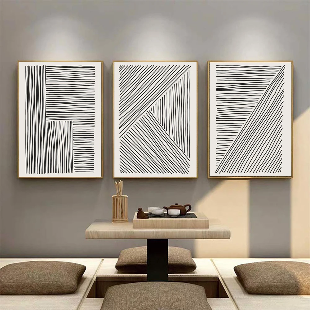 Geometric Print Poster Black White Stripes Canvas Painting Minimalist Line Art Print Modern Wall Picture For Bedroom Home Decor
Geometric Print Poster Black White Stripes Canvas Painting Minimalist Line Art Print Modern Wall Picture For Bedroom Home Decor