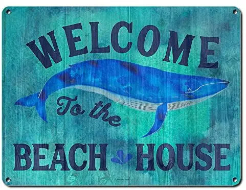 Welcome to the Beach House, 9 x 12 Inch Metal Sign, Beach Theme Whale Decor, Home Wall Decorations and Gifts
Welcome to the Beach House, 9 x 12 Inch Metal Sign, Beach Theme Whale Decor, Home Wall Decorations and Gifts