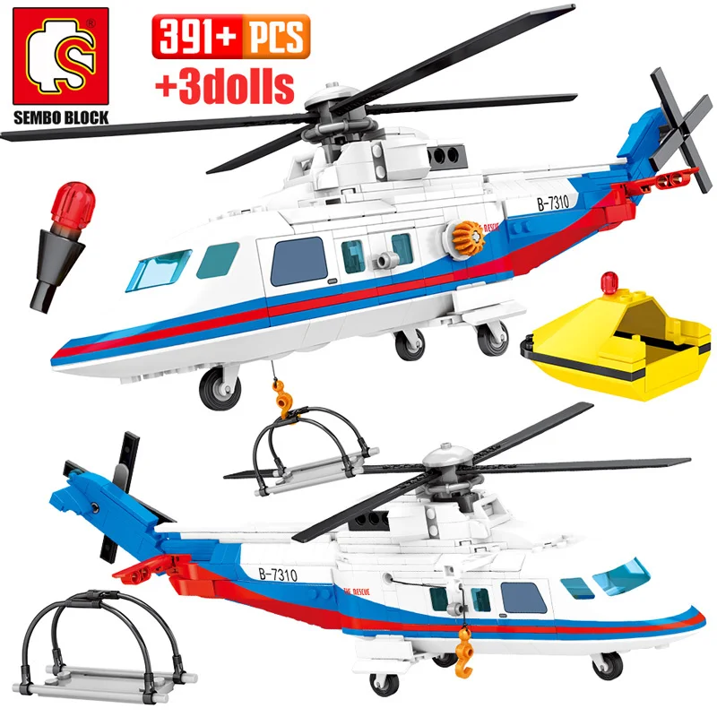 SEMBO 391pcs City Police Helicopter Model Building Blocks Military Emergency Rescue Plane Figures Bricks Toys for Children
SEMBO 391pcs City Police Helicopter Model Building Blocks Military Emergency Rescue Plane Figures Bricks Toys for Children