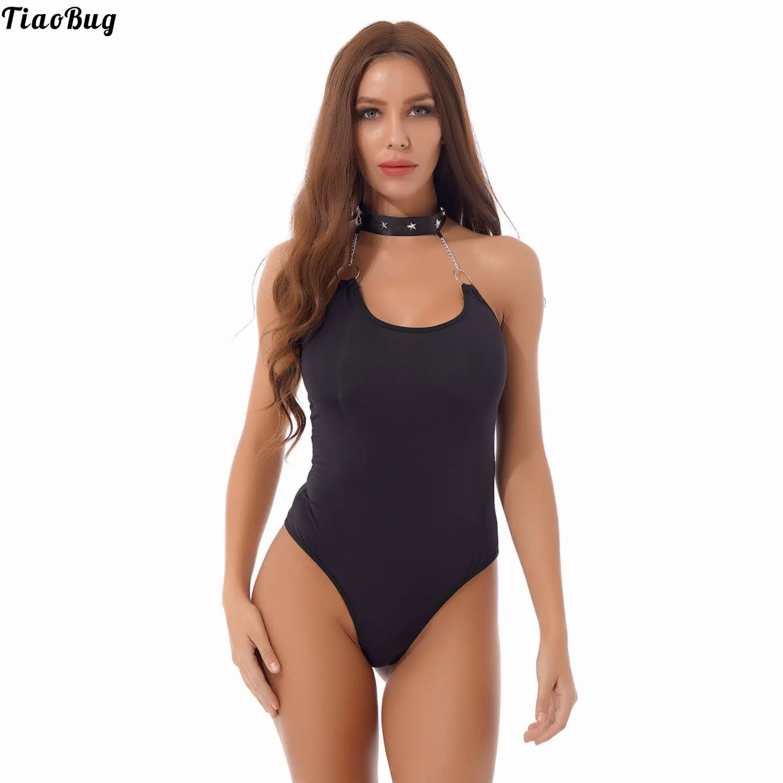TiaoBug Women Halter Neck O Ring Chain Swimming Bodysuit Sleeveless Backless Stretchy Leotard One-Piece Bathing Beach Swimsuit
TiaoBug Women Halter Neck O Ring Chain Swimming Bodysuit Sleeveless Backless Stretchy Leotard One-Piece Bathing Beach Swimsuit