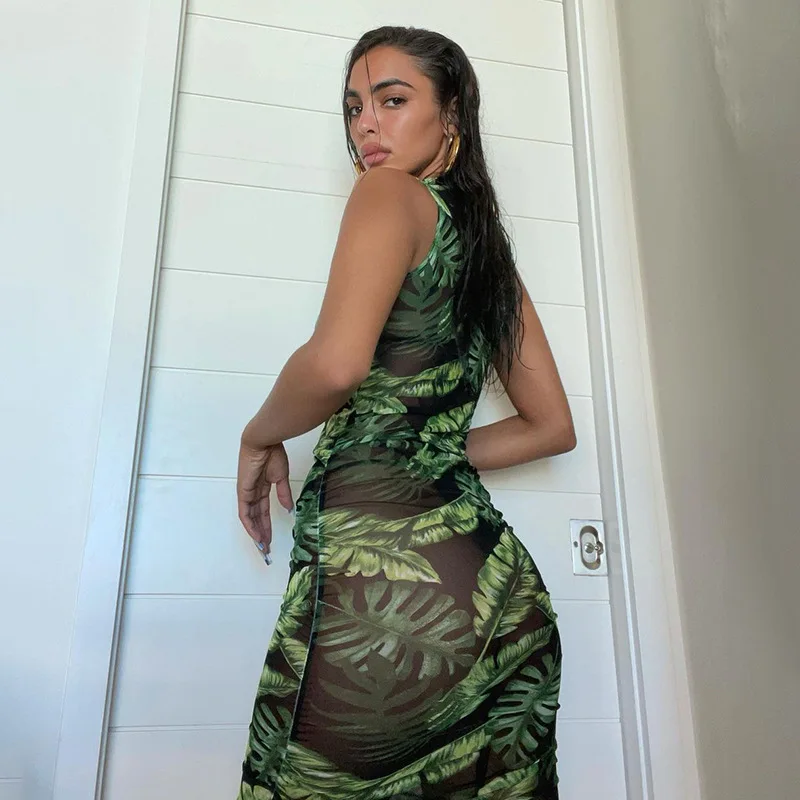 Fashion Print Mesh Midi Dress Women See Through Fashion Party Clubwear Sexy Holiday Beach Dresses Sheath Bodycon Vestidos 2021
Fashion Print Mesh Midi Dress Women See Through Fashion Party Clubwear Sexy Holiday Beach Dresses Sheath Bodycon Vestidos 2021