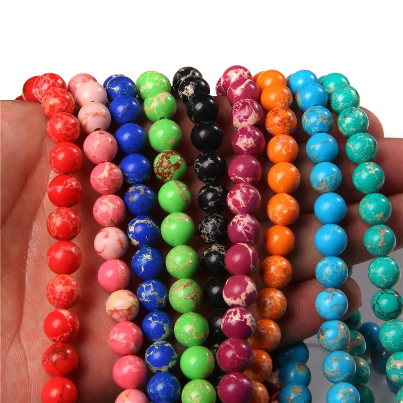 Wholesale Natural Stone Beads Sea Sediment Imperial Jaspers Beads For Jewelry Making 6 8 10mm Beads DIY Bracelet Necklace 
Wholesale Natural Stone Beads Sea Sediment Imperial Jaspers Beads For Jewelry Making 6 8 10mm Beads DIY Bracelet Necklace