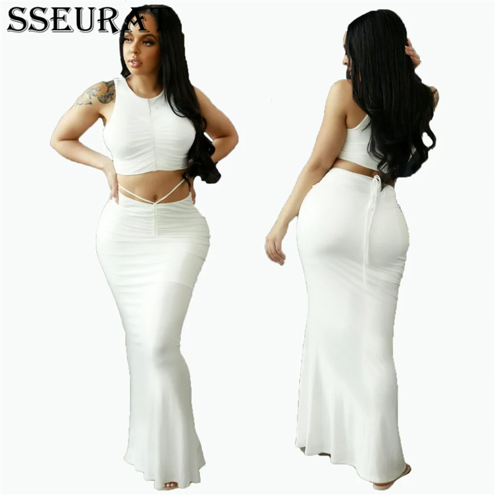 SSEURAT Women 2 Piece Set Solid Club Crop Tops and Maxi Midi Skirts Sexy Outfit Matching Set 2021
SSEURAT Women 2 Piece Set Solid Club Crop Tops and Maxi Midi Skirts Sexy Outfit Matching Set 2021