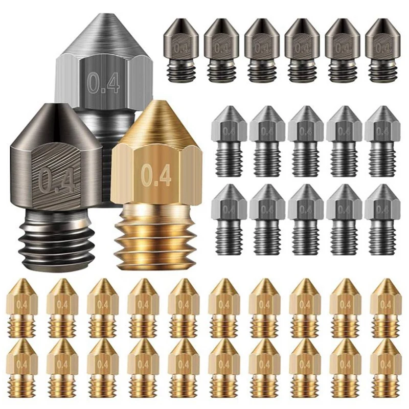 Mk8 Nozzles 3D Printer Extruder Nozzles,Brass Nozzle High Temperature Pointed Wear Resistant Nozzle,for Makerbot,Ender 3
Mk8 Nozzles 3D Printer Extruder Nozzles,Brass Nozzle High Temperature Pointed Wear Resistant Nozzle,for Makerbot,Ender 3