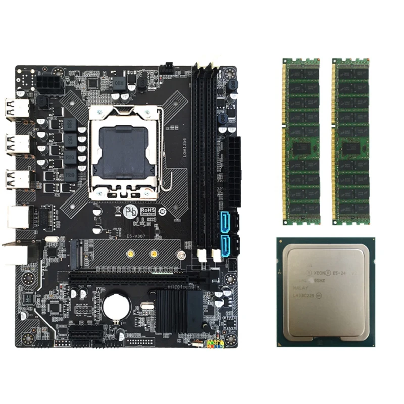 X79 Motherboard LGA 1356 Set Kit with Xeon E5 2420 CPU Processor 8GB(2X4GB)DDR3 ECC RAM Memory M.2 NVME X79-V307 
X79 Motherboard LGA 1356 Set Kit with Xeon E5 2420 CPU Processor 8GB(2X4GB)DDR3 ECC RAM Memory M.2 NVME X79-V307