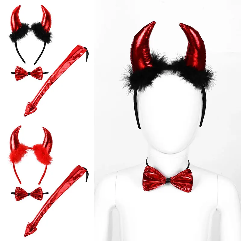 Halloween Red Headband Red Devil Headband Three-Piece Child Adult Masquerade Xmas Party Costume Cosplay
Halloween Red Headband Red Devil Headband Three-Piece Child Adult Masquerade Xmas Party Costume Cosplay