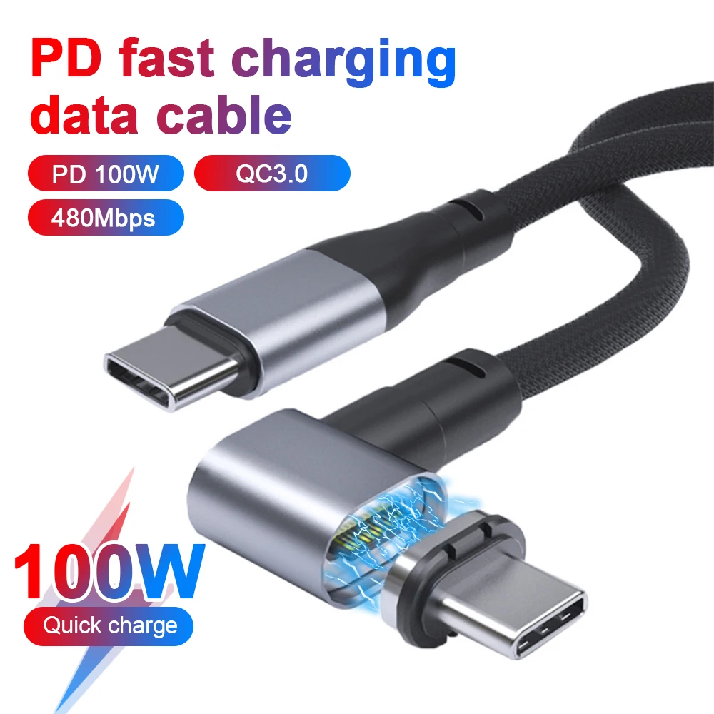 Кабель зарядный магнитный, 100 Вт, 10 Гбит/с, USB Type-C 
Кабель зарядный магнитный, 100 Вт, 10 Гбит/с, USB Type-C