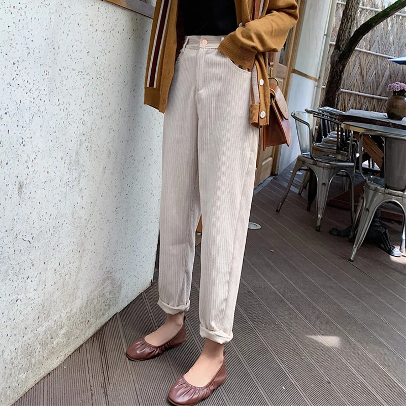 Casual Spring Summer Women Corduroy Pants Streetwear High Waist Female Straight Pants 2020 Women Trousers Capris Good Quality
Casual Spring Summer Women Corduroy Pants Streetwear High Waist Female Straight Pants 2020 Women Trousers Capris Good Quality