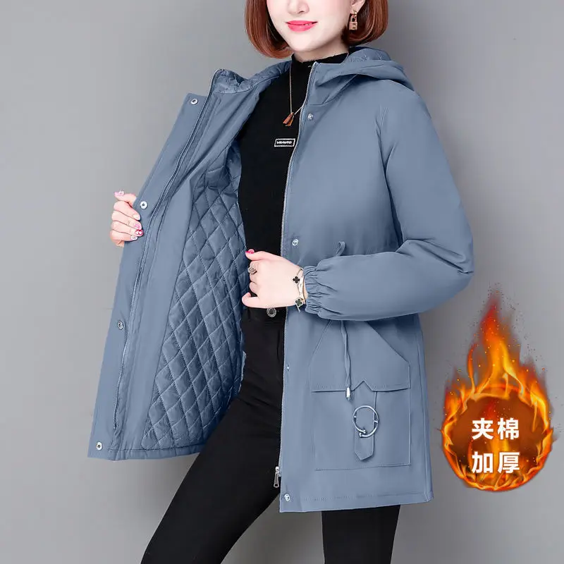 2022 Winter Thicken Cotton Hooded Jacket Loose Female Coat Solid Casual Warm Ladies Outerwear Slim Mid-length Hooded Parkas Tops
2022 Winter Thicken Cotton Hooded Jacket Loose Female Coat Solid Casual Warm Ladies Outerwear Slim Mid-length Hooded Parkas Tops