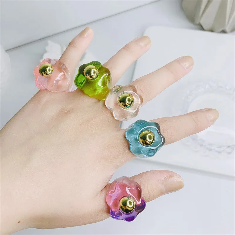 YANGLIUJIA Candy Color Acrylic Resin Flower Ring Woman Girl Party Jewelry Christmas Gift 2021
YANGLIUJIA Candy Color Acrylic Resin Flower Ring Woman Girl Party Jewelry Christmas Gift 2021