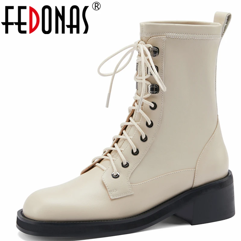 FEDONAS Outdoor Casual Thick Heels Women Ankle Boots Classic Genuine Leather 2021 Autumn Winter Lace-Up Shoes Woman New Arrival
FEDONAS Outdoor Casual Thick Heels Women Ankle Boots Classic Genuine Leather 2021 Autumn Winter Lace-Up Shoes Woman New Arrival