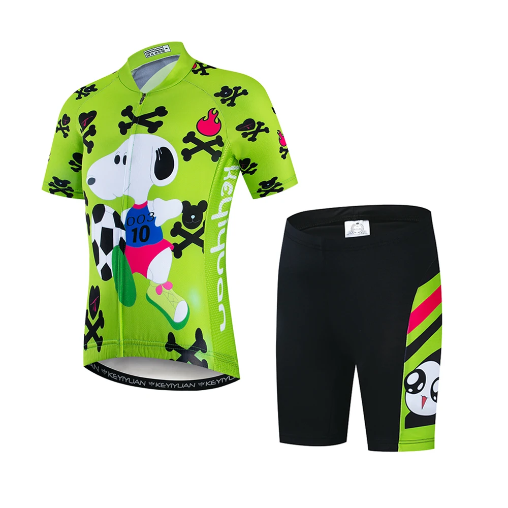 

Детский велосипедный костюм KEYIYUAN из Джерси, Детская летняя одежда с коротким рукавом для горного велосипеда, велосипедная Одежда для мальч...