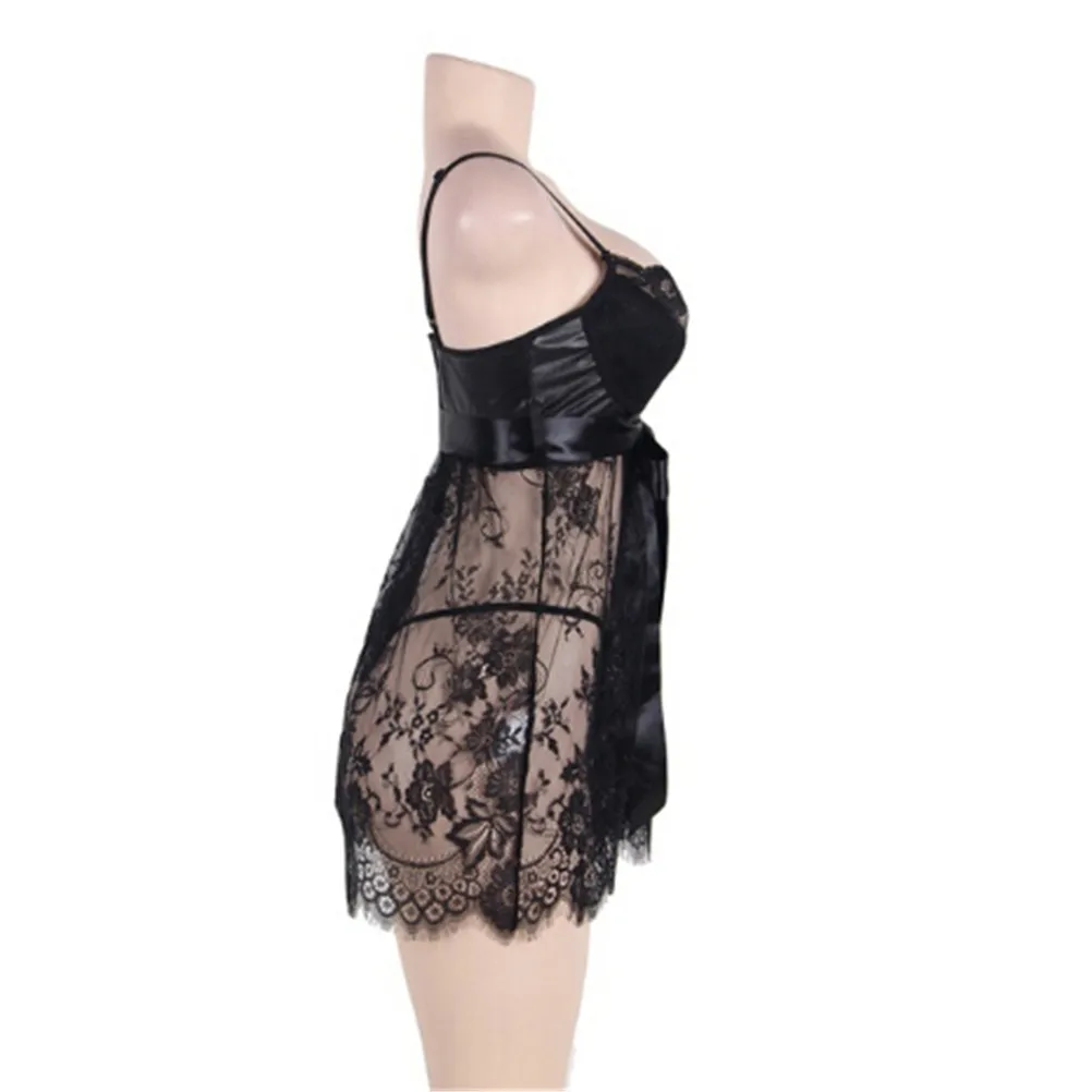 Sexy Lingerie Women Mesh Hollow Baby Doll Dress G-string Erotic Lingerie Black Women Sexy Costumes Sexy Underwear
Sexy Lingerie Women Mesh Hollow Baby Doll Dress G-string Erotic Lingerie Black Women Sexy Costumes Sexy Underwear