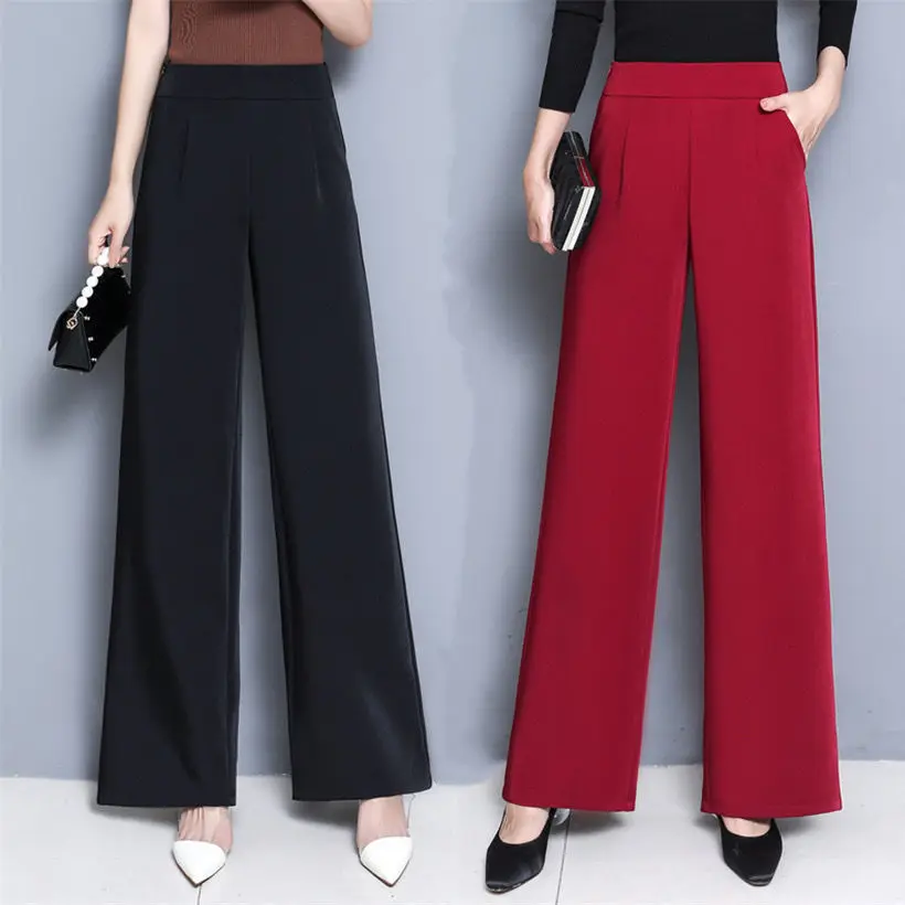 Women's Spring And Autumn Wide Leg Pants Loose Plus Size Casual Wild Black Pants 6XL High Waisted Straight Leg Trousers Ladies
Women's Spring And Autumn Wide Leg Pants Loose Plus Size Casual Wild Black Pants 6XL High Waisted Straight Leg Trousers Ladies