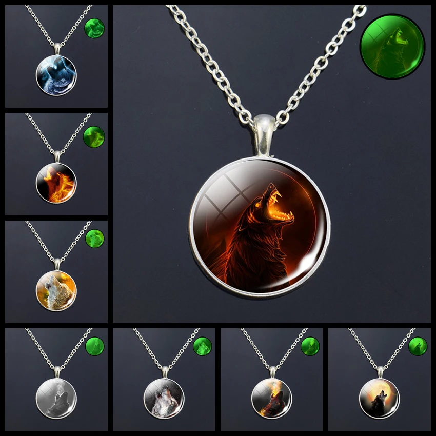 Full Moon Wolf Luminous Necklaces Fashion Glass Dome Cool Men Women Jewelry Glow In The Dark Silver Color Metal Glass Cabochon
Full Moon Wolf Luminous Necklaces Fashion Glass Dome Cool Men Women Jewelry Glow In The Dark Silver Color Metal Glass Cabochon