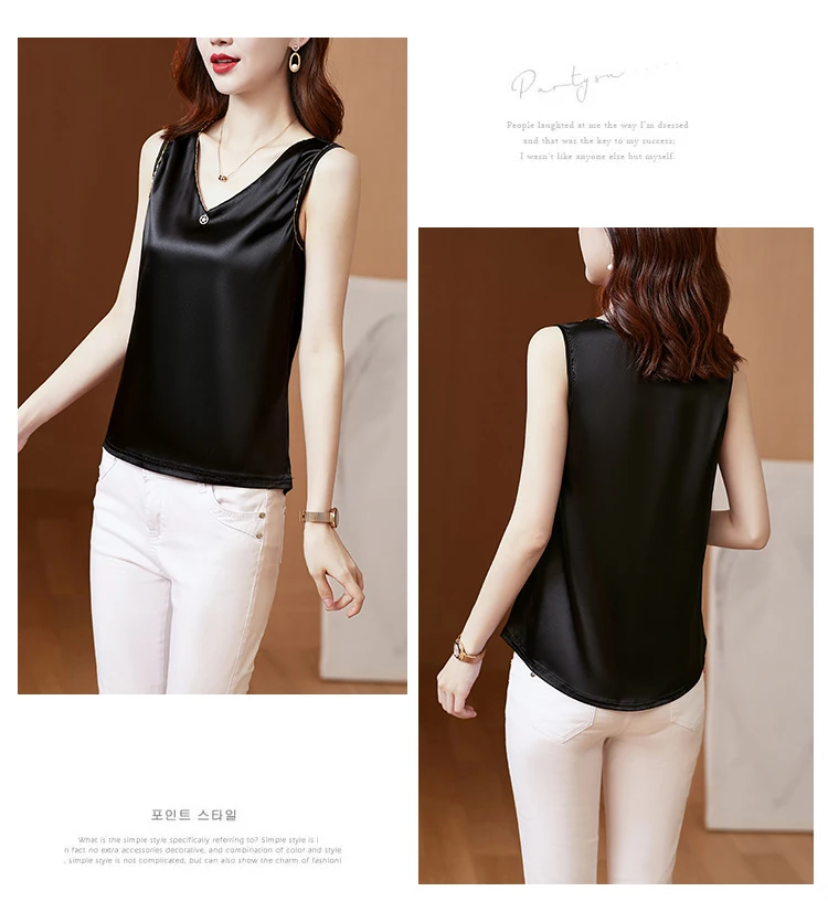 Summer Korean Fashion Silk Tank Top Women Satin Office Lady Spaghetti Strap Tank Top Loose Black Tops for Women
Summer Korean Fashion Silk Tank Top Women Satin Office Lady Spaghetti Strap Tank Top Loose Black Tops for Women