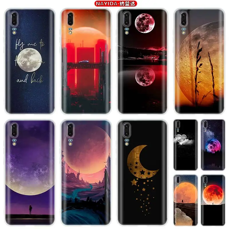 

Мягкий силиконовый чехол The moon для Huawei P40 P30 P20 Pro P10 Lite E Plus Smart 2019 2020 Z, чехол со звездой