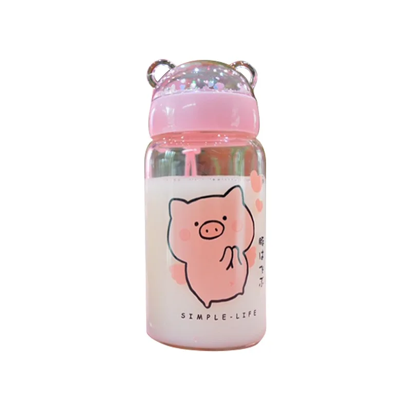 350ml Creative Sequins Pig Glass Water Bottle Korean Cute Cartoon Glass Cups Portable Handle Leakproof Water Bottles for Girls
350ml Creative Sequins Pig Glass Water Bottle Korean Cute Cartoon Glass Cups Portable Handle Leakproof Water Bottles for Girls