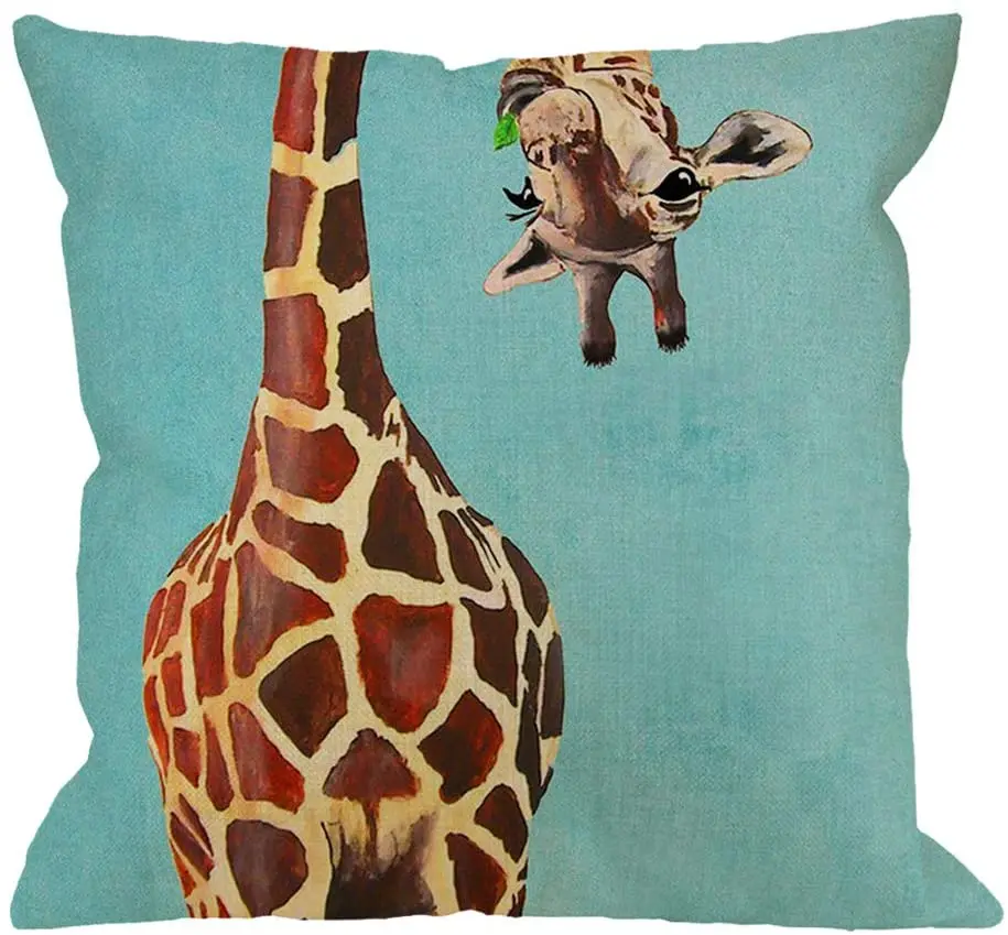 Giraffe Throw Pillow Cushion Cover,Funny Giraffe Licking Head Cotton Linen Polyester Decorative Home Decor Throw Pillow Case
Giraffe Throw Pillow Cushion Cover,Funny Giraffe Licking Head Cotton Linen Polyester Decorative Home Decor Throw Pillow Case