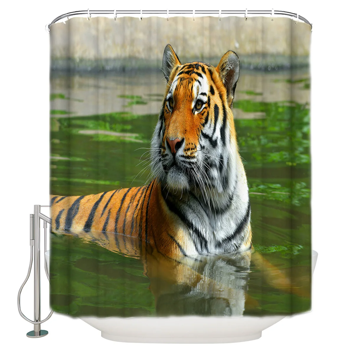 Modern Shower Curtain for Tiger Swimming Beast Bathroom Special Exquisite Waterproof Polyester Shower Curtain with Hook
Modern Shower Curtain for Tiger Swimming Beast Bathroom Special Exquisite Waterproof Polyester Shower Curtain with Hook