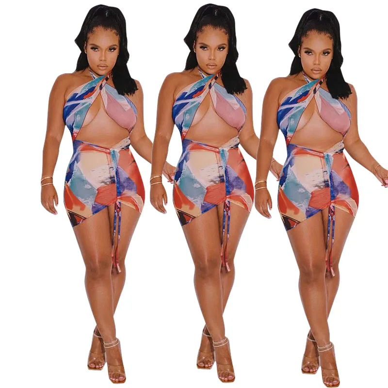 2021 Newest Summer Halter Neck Printing Sexy Party Dress with Sash Hottest Crossed Bodycon Mini Dresses Beach Holidays
2021 Newest Summer Halter Neck Printing Sexy Party Dress with Sash Hottest Crossed Bodycon Mini Dresses Beach Holidays