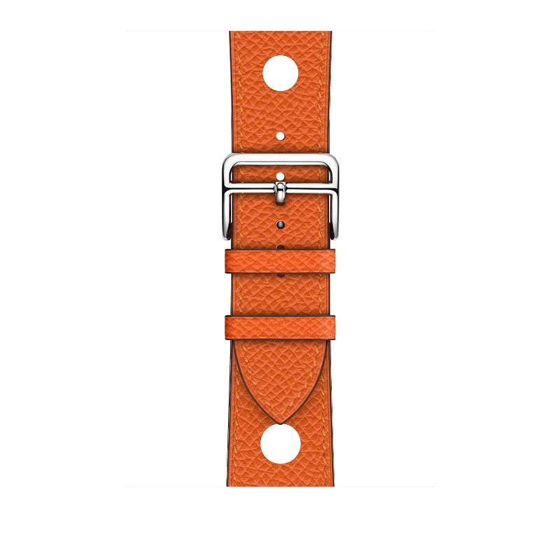 Новый коричневый кожаный браслет Kebitt с одним отверстием для Apple Watch 7 6 Se 5 4 3 2 1