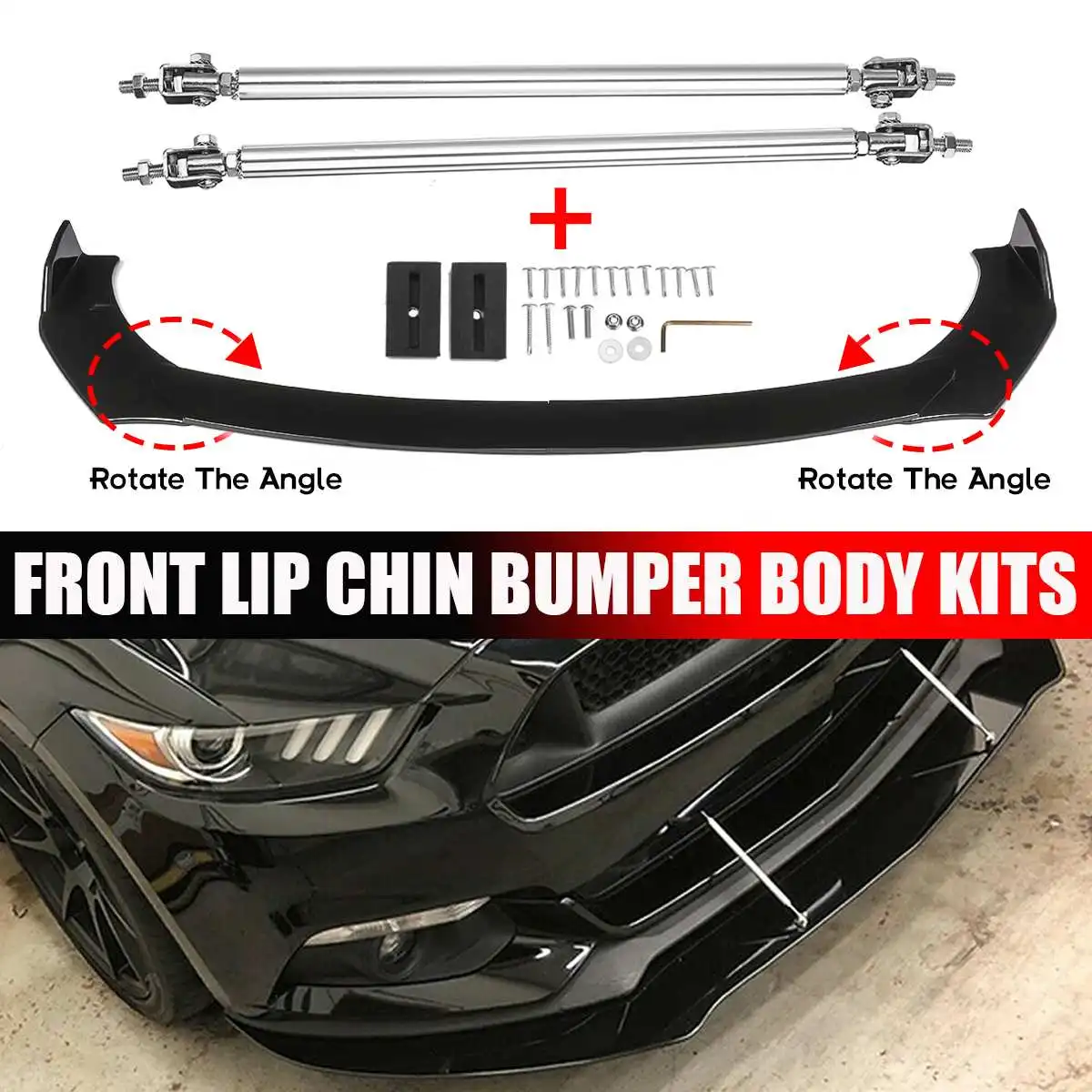 4PCS Universal Car Front Bumper Lip Body Kit Spoiler Splitter ABS Bumper Canard Lip Splitter For Ford For Mustang For GT
4PCS Universal Car Front Bumper Lip Body Kit Spoiler Splitter ABS Bumper Canard Lip Splitter For Ford For Mustang For GT