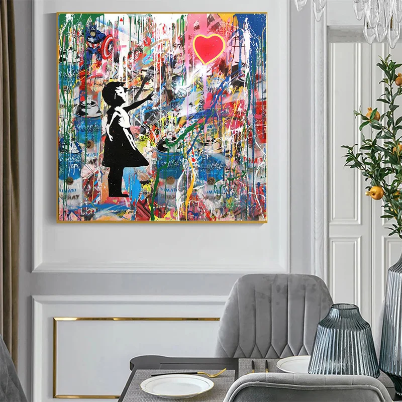 Graffiti art painting girl chasing red balloon art posters and prints canva street art wall pictures living room home decoration
Graffiti art painting girl chasing red balloon art posters and prints canva street art wall pictures living room home decoration