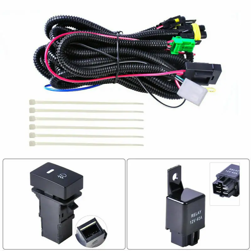 H11 Fog Light Lamp Wiring Harness Socket Wire Connector With 40a Relay & On/off Switch Kits Fit Led Work Lamp
H11 Fog Light Lamp Wiring Harness Socket Wire Connector With 40a Relay & On/off Switch Kits Fit Led Work Lamp