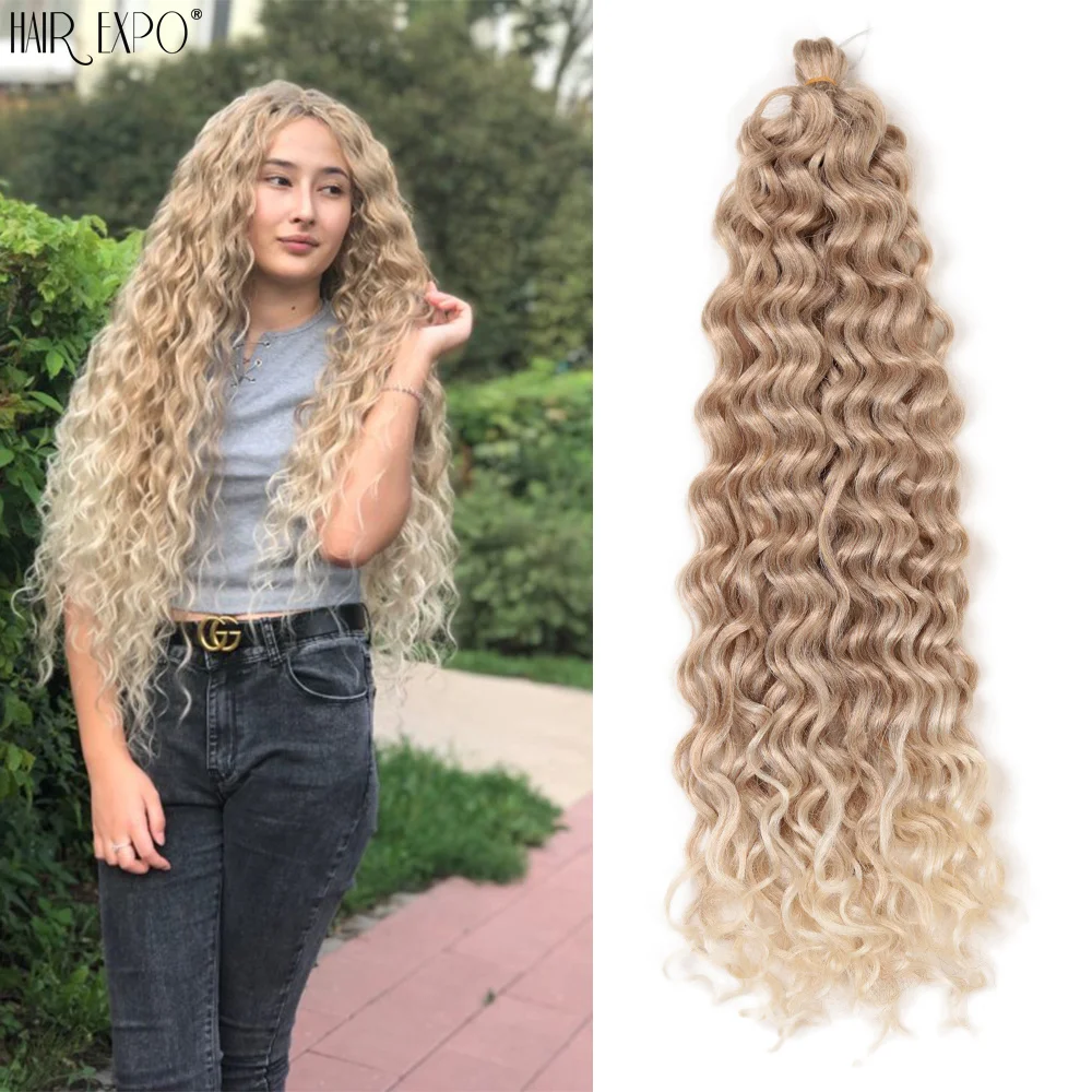 18" 24" Ocean Wave Crochet Braids Hair Synthetic Hair Hawaii Afro Curl Deep Wave Braiding Hair Extensions Water Wave Braids Hair
18" 24" Ocean Wave Crochet Braids Hair Synthetic Hair Hawaii Afro Curl Deep Wave Braiding Hair Extensions Water Wave Braids Hair