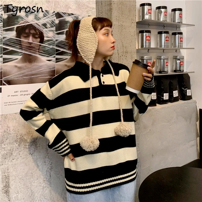 Пуловер женский Полосатый Свободного Покроя, свитер с длинным рукавом в стиле Харадзюку, шикарный весенний Повседневный Топ в японском сти...
Пуловер женский Полосатый Свободного Покроя, свитер с длинным рукавом в стиле Харадзюку, шикарный весенний Повседневный Топ в японском сти...